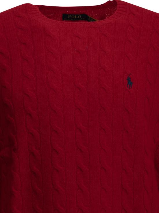 26FW 폴로 랄프로렌 니트웨어 로고가 있는 크루넥 스웨터  레드 - POLO RALPH LAUREN