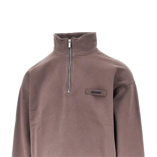 26FW 자크뮈스 하프 집업 스웨트 셔츠 SSM00313AJ00174 Brown - JACQUEMUS