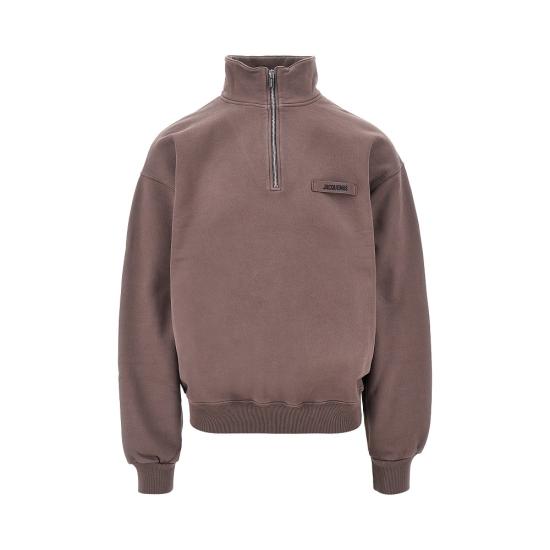 26FW 자크뮈스 하프 집업 스웨트 셔츠 SSM00313AJ00174 Brown