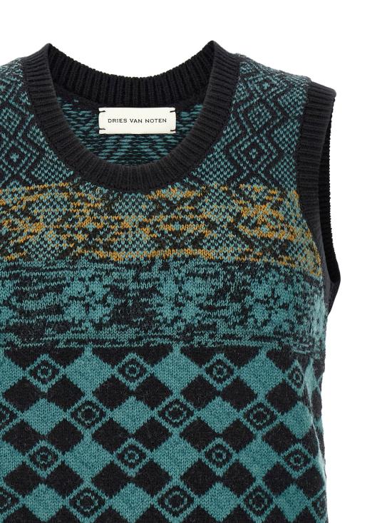  드리스 반 노튼 민소매 티셔츠 LD2620212234707900 TEAL - DRIES VAN NOTEN