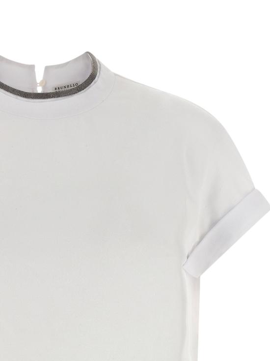  브루넬로 쿠치넬리 탑 LDM0T18BD200C159 WHITE - BRUNELLO CUCINELLI