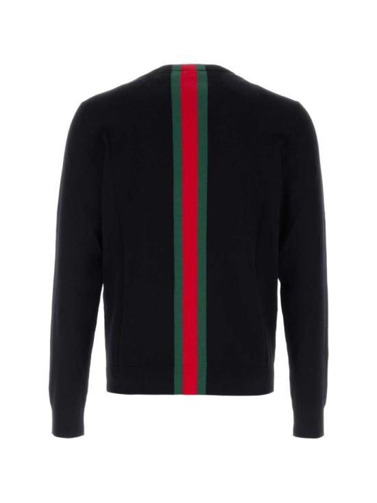 26FW 구찌 웹 인타르시아 니트 코튼 스웨터 웹 인타르시아 니트 코튼 스웨터 875177XKFPC4152 Black - GUCCI