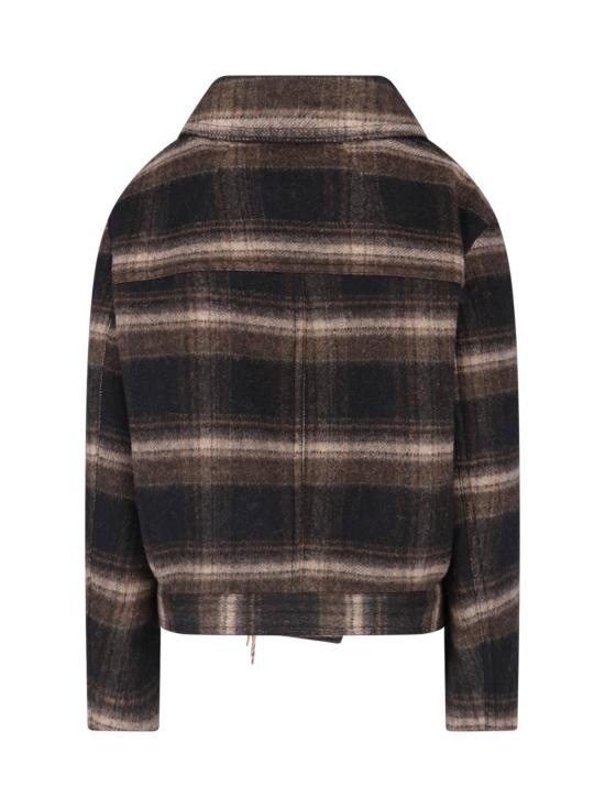26FW 이자벨마랑에뚜왈 에뚜왈 길레안 체크 울 코트 MA0571FA D3D01E BKKI BROWN - ISABEL MARANT ETOILE