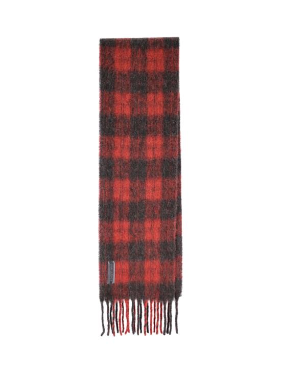 26FW 아워레가시 머플러/스카프 A4268EBR BURNT RED PLAID FUZZY ALPACA