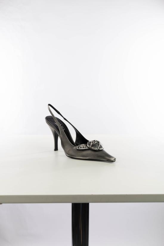 26FW 프라다 플로럴 아플리케 슬링백 펌프스 1I713OF095P70 F0964 BIANCO NERO - PRADA