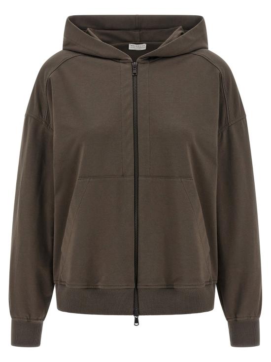  브루넬로 쿠치넬리 후드 티셔츠 LDMH827FB706C8589 TAUPE