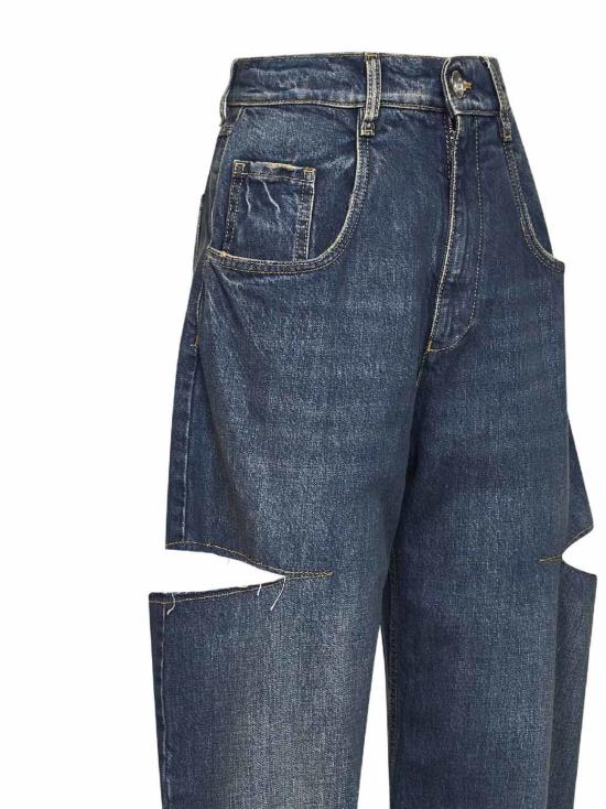  마르지엘라 데님 팬츠 메종  슬래시 디테일 데님 진 블루 - MAISON MARGIELA