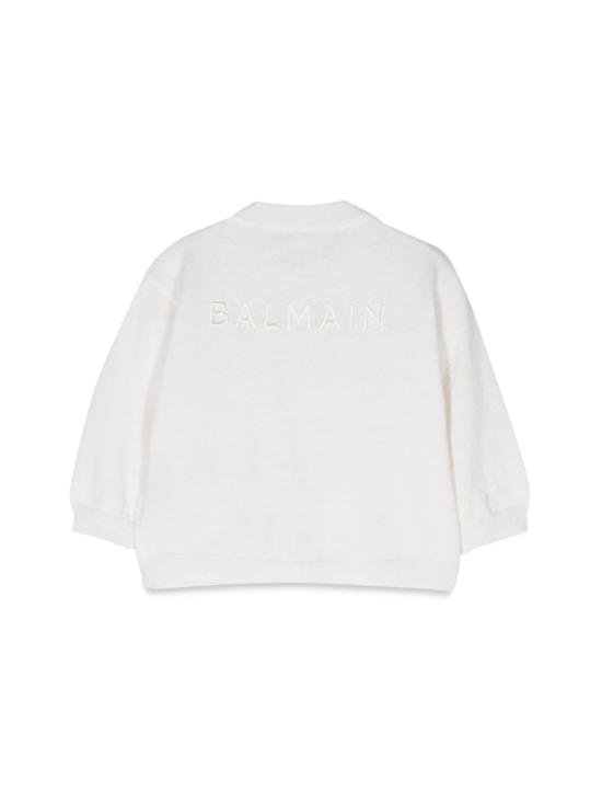  [키즈] 발망 풀오버 아동용 버튼 가디건 (화이트) - BALMAIN