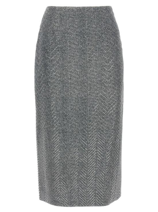  에르마노 설비노 스커트 LDD472O303CTUIWS4706 GRAY