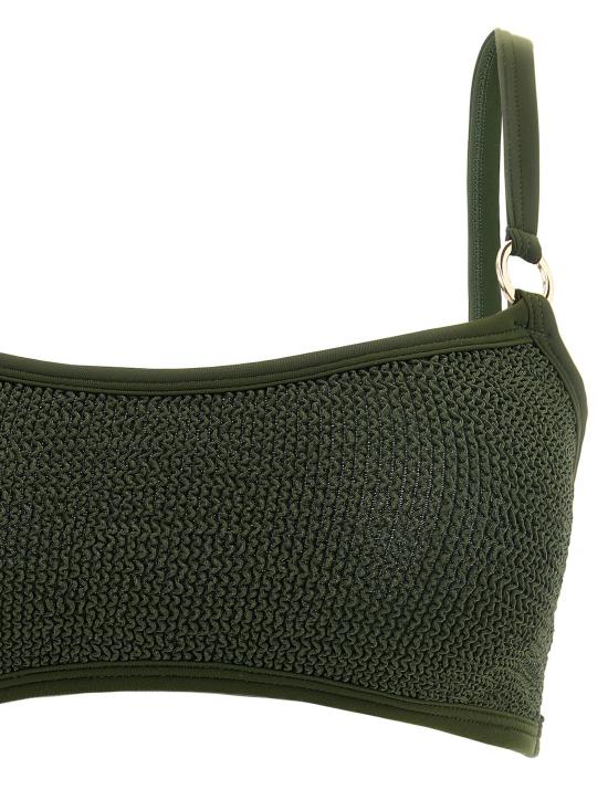  훈자 지 비치웨어 LDIRISBIKINIGOLDHOOPSMETALLICKHAKI OLIVE GREEN - HUNZA G