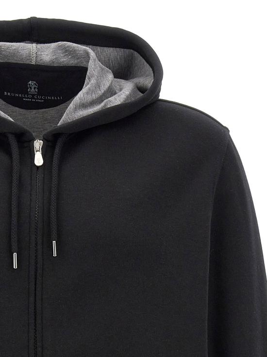  브루넬로 쿠치넬리 후드 티셔츠 LDMM8319069GC101 BLACK - BRUNELLO CUCINELLI