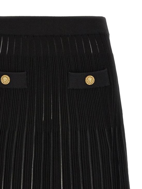  발망 스커트 LDHF1LBB53KK100PA BLACK - BALMAIN