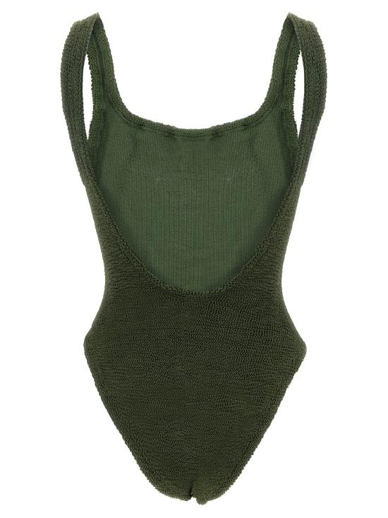  훈자 지 비치웨어 LDSQUARENECKSWIMMETALLICKHAKI - HUNZA G