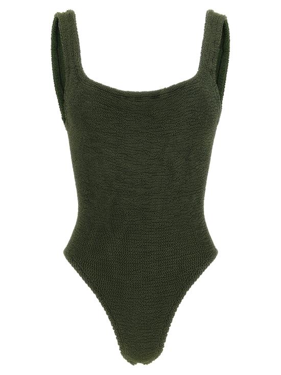  훈자 지 비치웨어 LDSQUARENECKSWIMMETALLICKHAKI