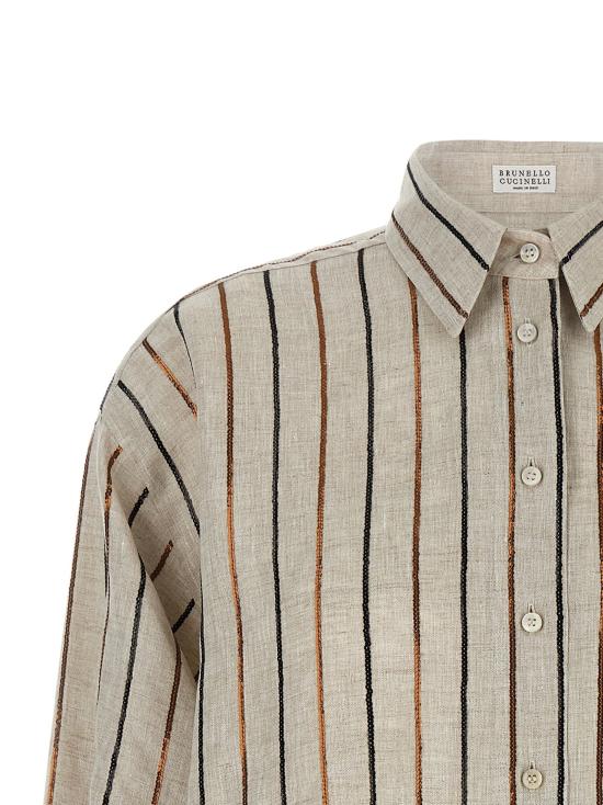  브루넬로 쿠치넬리 셔츠 LDMM633RF506C200 BEIGE - BRUNELLO CUCINELLI