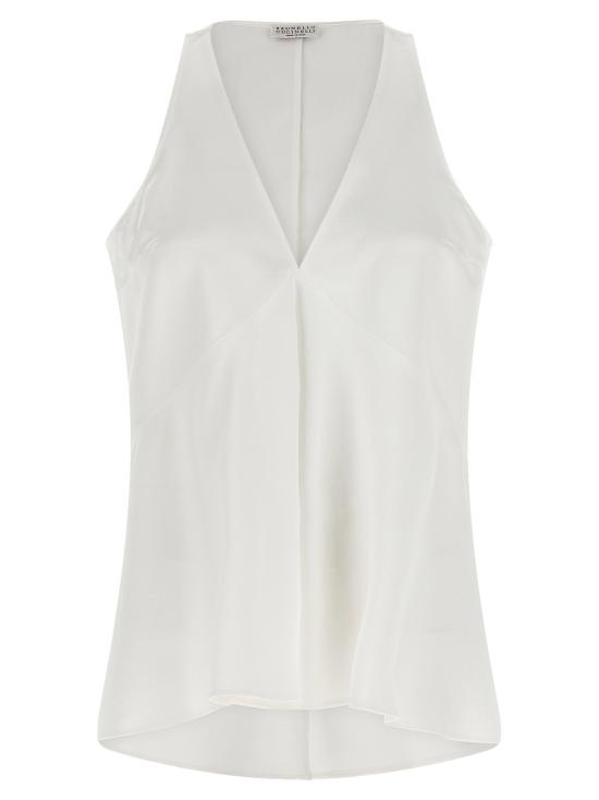  브루넬로 쿠치넬리 민소매 티셔츠 LDMH530DX702C600 WHITE