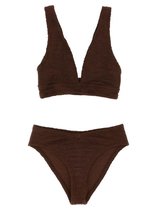  훈자 지 비치웨어 LDANGELBIKINIMETALLICCHOCOLATE BROWN