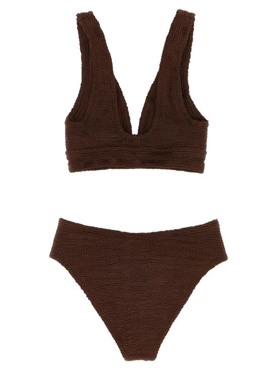  훈자 지 비치웨어 LDANGELBIKINIMETALLICCHOCOLATE BROWN - HUNZA G