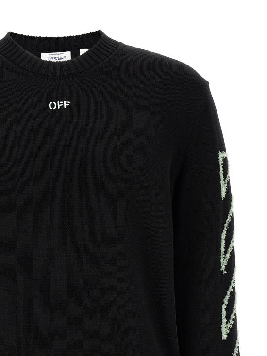  오프화이트 스웨터 LDOMHE087S26KNI00100010001 BLACK - OFF WHITE
