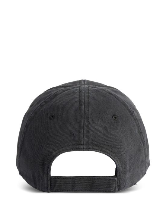  발렌시아가 디스트레드 로고 볼캡 A001UQ410B21000 AI26 BLACK - BALENCIAGA
