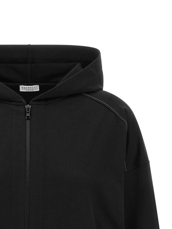  브루넬로 쿠치넬리 후드 티셔츠 LDMH827FB706C101 BLACK - BRUNELLO CUCINELLI