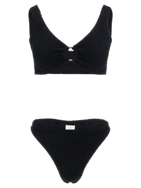  훈자 지 비치웨어 LDJULIAGOLDHOOPBIKINIBLACK