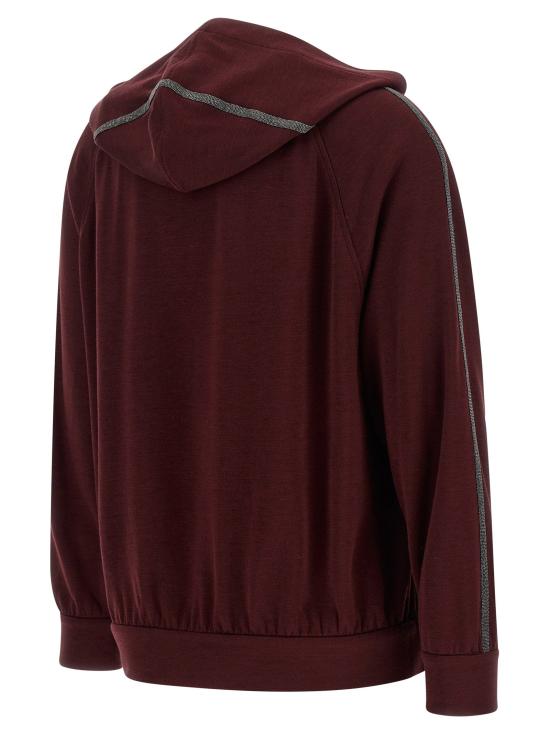  브루넬로 쿠치넬리 후드 티셔츠 LDMP828SM606C9813 BURGUNDY - BRUNELLO CUCINELLI