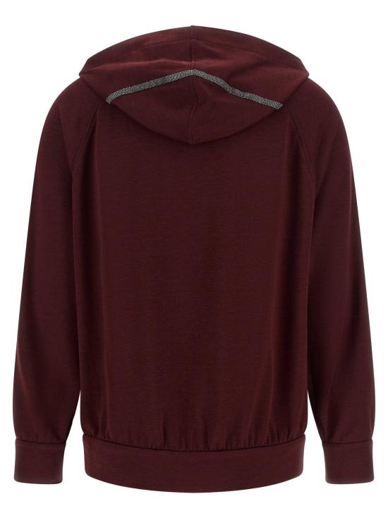  브루넬로 쿠치넬리 후드 티셔츠 LDMP828SM606C9813 BURGUNDY - BRUNELLO CUCINELLI