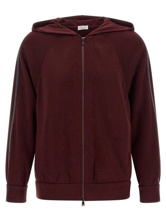  브루넬로 쿠치넬리 후드 티셔츠 LDMP828SM606C9813 BURGUNDY