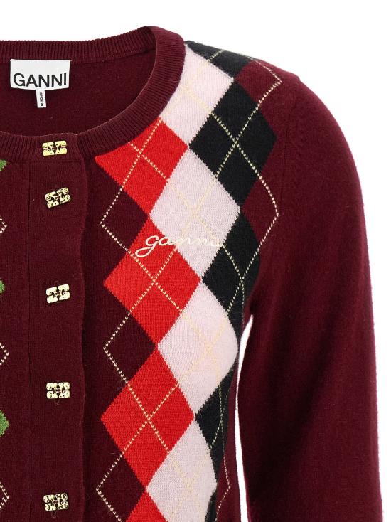  가니 가디건 LDK2532730 BURGUNDY - GANNI