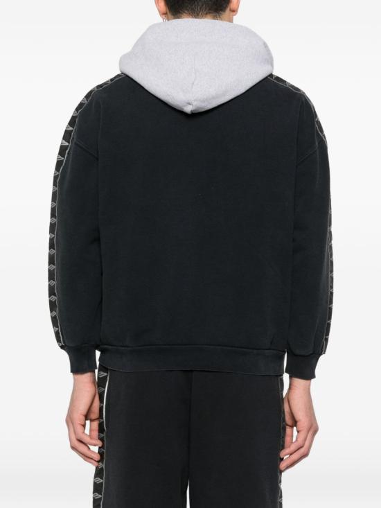  발렌시아가 스트라이프 패치드 후드 집업 후디 858137TTVP63563 P26 BLACK - BALENCIAGA
