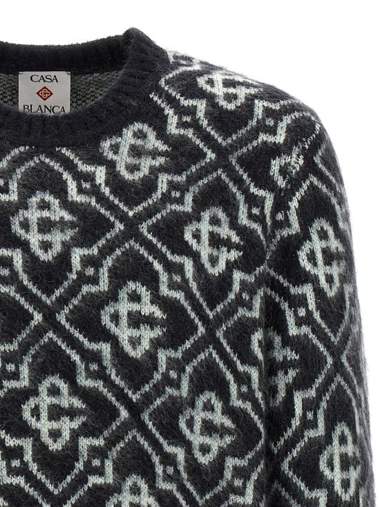  카사블랑카 스웨터 LDMPF25KW100402MONOGRAM BLACK - CASABLANCA