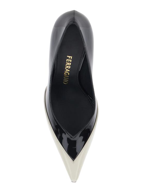 26FW 살바토레 페라가모 힐/펌프스 01M399797085002 White black - SALVATORE FERRAGAMO