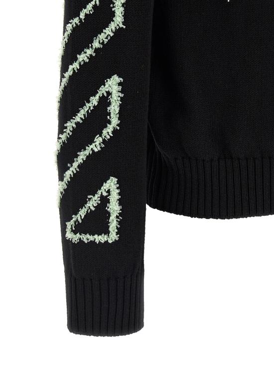  오프화이트 스웨터 LDOMHE087S26KNI00100010001 BLACK - OFF WHITE