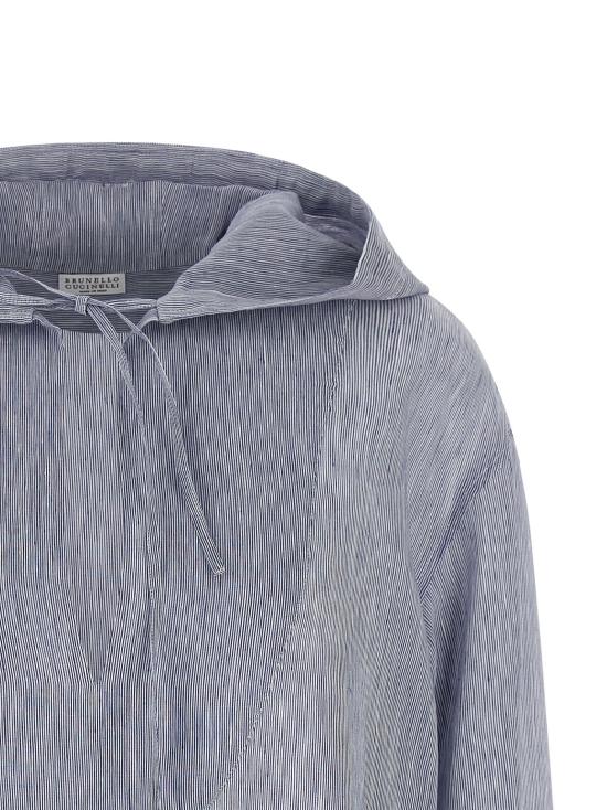  브루넬로 쿠치넬리 후드 티셔츠 LDMH745RH209C001 BLUE - BRUNELLO CUCINELLI