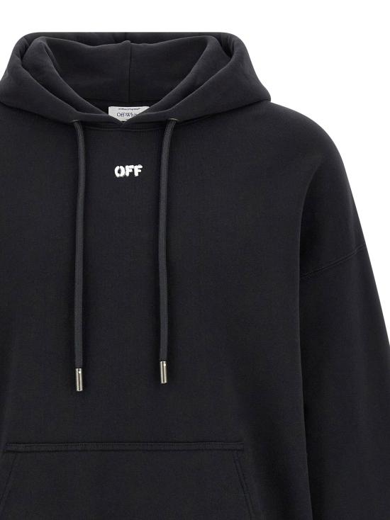  오프화이트 후드 티셔츠 LDOMBB085S26FLE00K00010001 BLACK - OFF WHITE