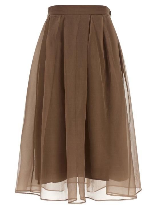  브루넬로 쿠치넬리 스커트 LDMF940G4096C9812 BROWN