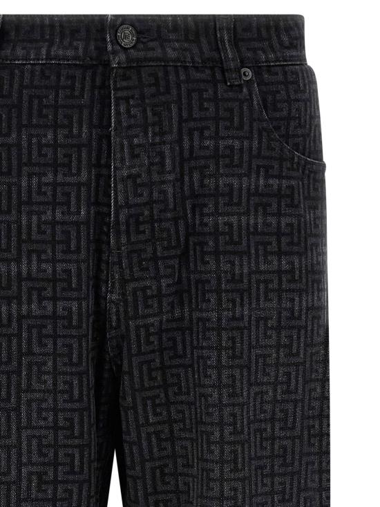  발망 데님 팬츠 LDHH1ML138DG40ELR BLACK - BALMAIN