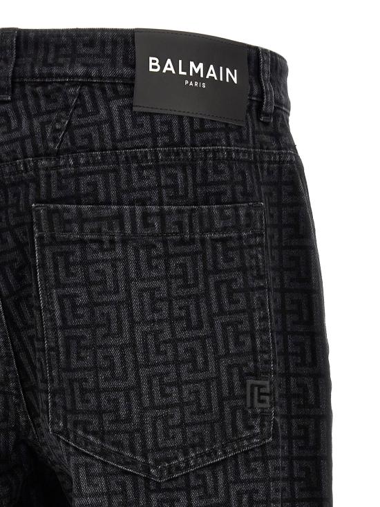  발망 데님 팬츠 LDHH1ML138DG40ELR BLACK - BALMAIN