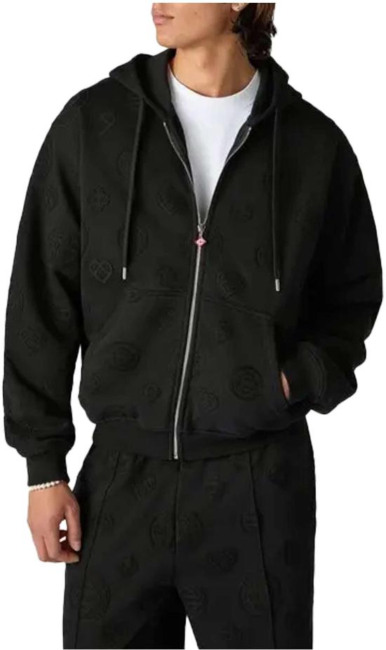 26FW 카사블랑카 후드 티셔츠 MPF26JTP51202 BLACK - CASABLANCA