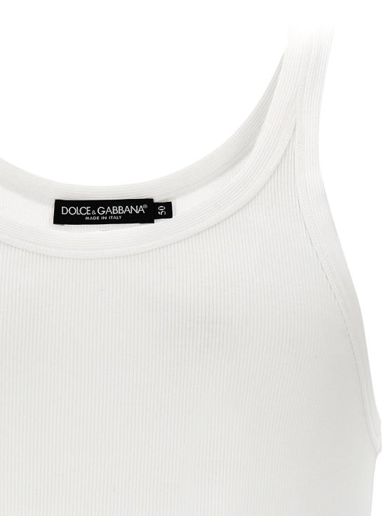  돌체앤가바나 민소매 티셔츠 LDG8PA8TFU7AVW0800 WHITE - DOLCE & GABBANA