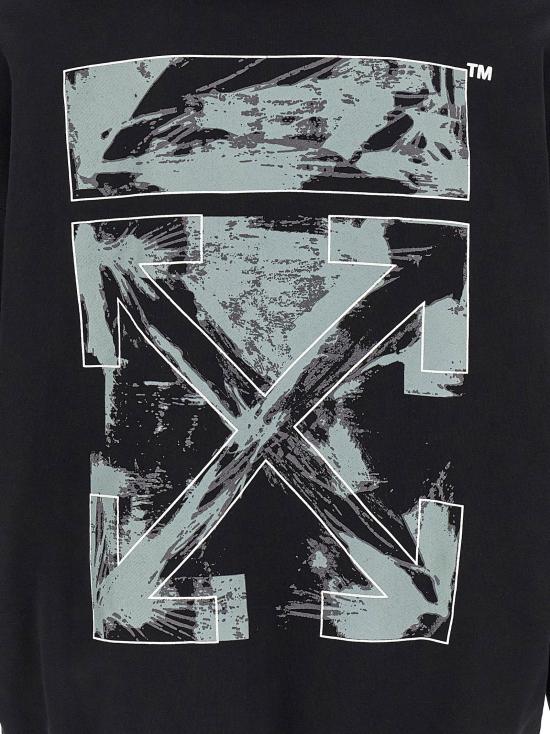  오프화이트 후드 티셔츠 LDOMBB085S26FLE00K00010001 BLACK - OFF WHITE