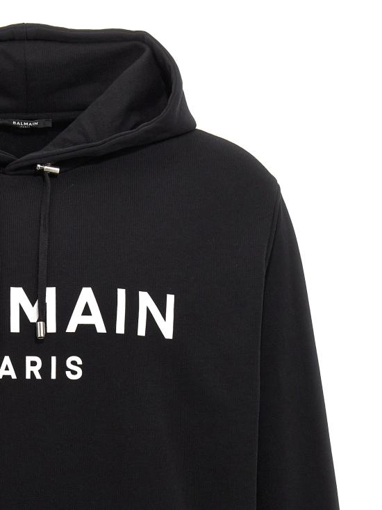  발망 후드 티셔츠 LDDH1JR002BB65EAB BLACK - BALMAIN
