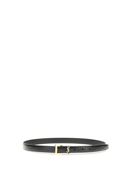  생로랑 카산드라 씬 스퀘어 버클 벨트 554465DND0J 1000 - SAINT LAURENT