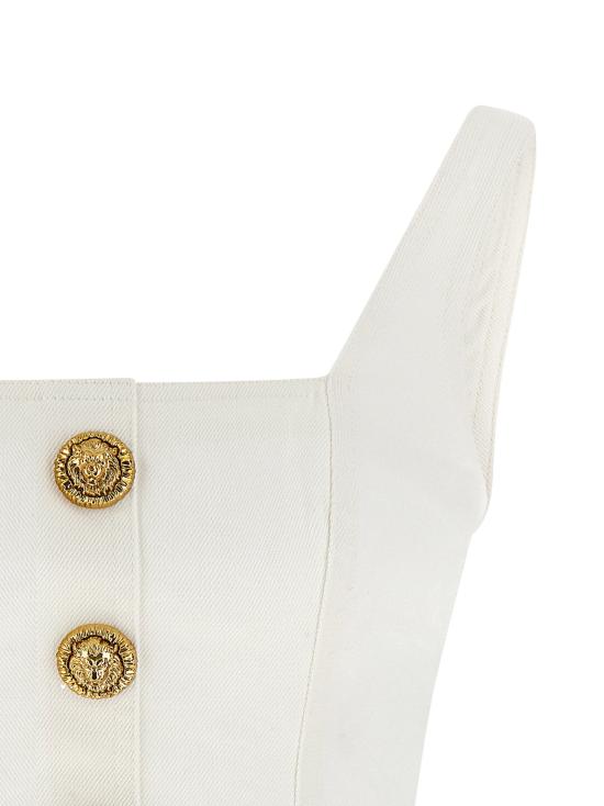  발망 민소매 티셔츠 LDGF1AD214DG140FC WHITE - BALMAIN