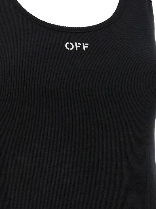  오프화이트 민소매 티셔츠 LD2FA00672TW003W003 BLACK - OFF WHITE