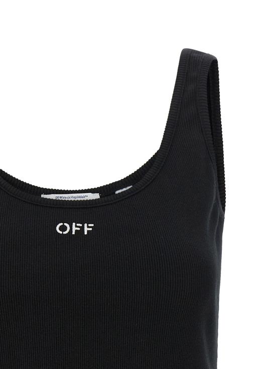  오프화이트 민소매 티셔츠 LD2FA00672TW003W003 BLACK - OFF WHITE