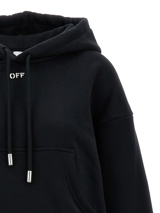  오프화이트 후드 티셔츠 LDOWBB061C99FLE00110011001 BLACK - OFF WHITE