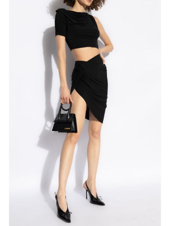  자크뮈스 라 코헤지에 드레이프 미니 스커트 243SK0642381990 P25 BLACK - JACQUEMUS