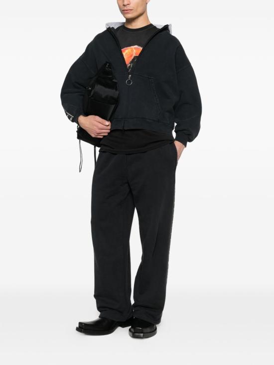  발렌시아가 스트라이프 패치드 후드 집업 후디 858137TTVP63563 P26 BLACK - BALENCIAGA
